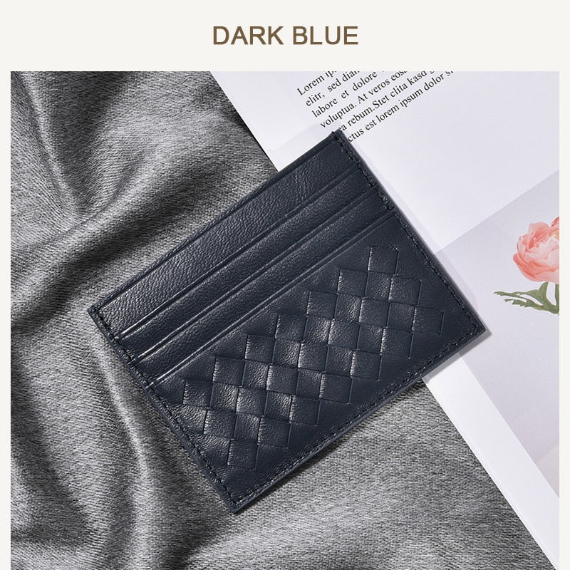 100% Leather Credit Card Men's Ultra-Thin Brand Business Card Multiple Card Slots Anti-Degaussing Simple fashion Women Card bag