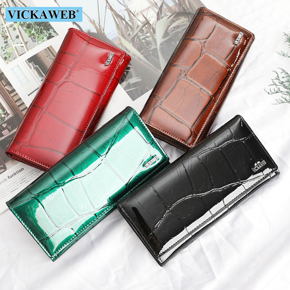 Free Gift Genuine Leather Women Wallet Magnetic Hasp Female Long Purse Ladies Coin Purses Fashion Wallets Women's Money Walet