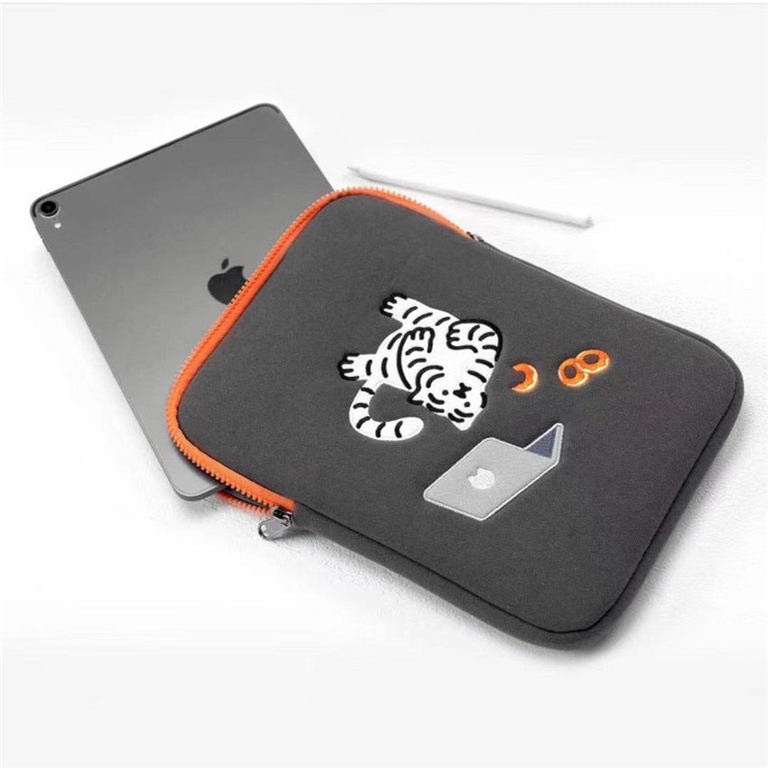 13 Inch Green Tiger Laptop Tablet Case For Macbook Ipad Pro Retina 9.7 10.8 11 14 15 15.6 inch Notebook Huawei Ipad Sleeve Bag
