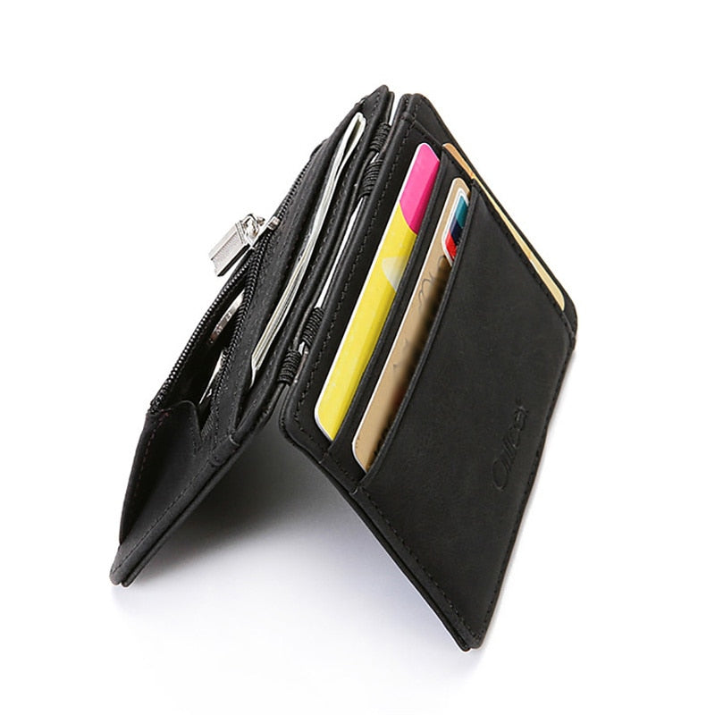 Ultra Thin Mini Wallet Men's Small Wallet Business PU Leather Magic Wallets High Quality Coin Purse Credit Card Holder Wallets