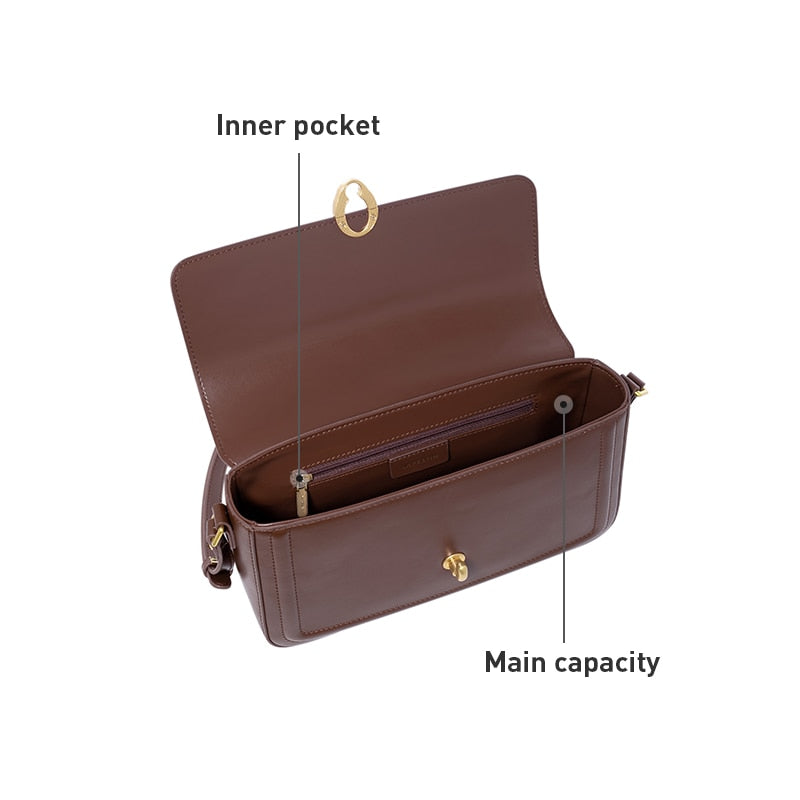 LA FESTIN Designer Women Fashion Brand One-shoulder Messenger New Trendy All-match Simple Underarm Square Bags Leather