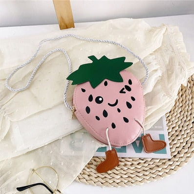 Lovely Children's PU Leather Red Messenger Bag Cute Girls Cartoon Shoulder Bags Princess Accessories Mini Coin Purse Handbags