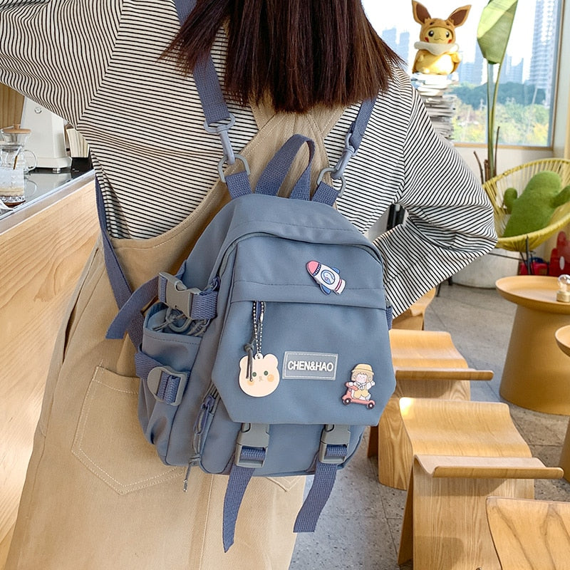 Small women's backpack girls school bag waterproof nylon fashion Japanese casual young girl's bag Female mini
