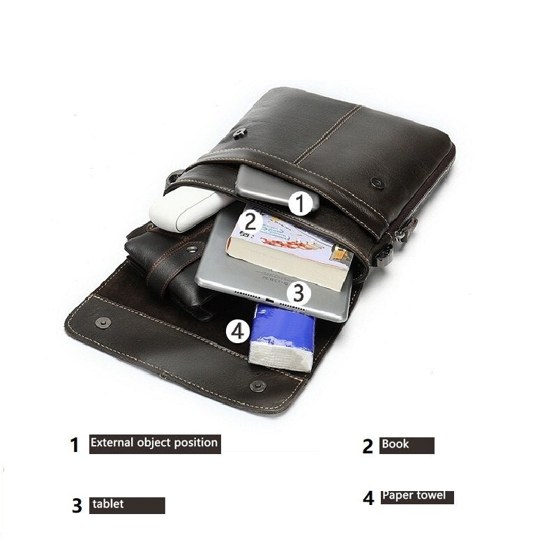Men's Shoulder Bag For Men Oil Leather Small Messenger Bag Men's Genuine Leather Crossbody/males Bags For Men Handbag