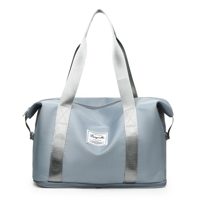 Fashionable Dry And Wet Separation One-Shoulder Carry-On Duffel Bag, Lady Large Capacity Extended Travel Bag