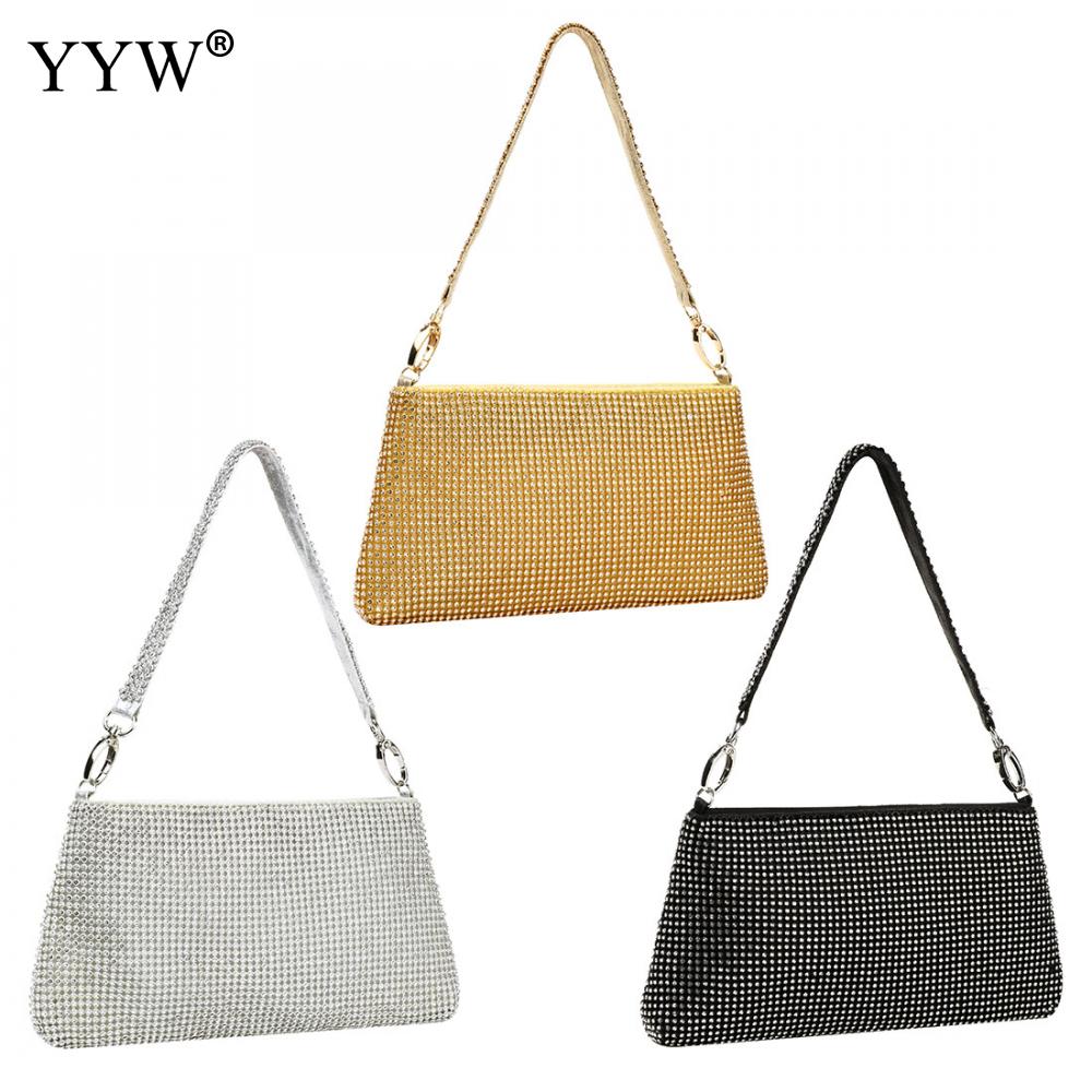 New Rhinestone Underarm Bag Fashionable Versatile Compact And Portable European Style For Woman Daily Wear Or Matching