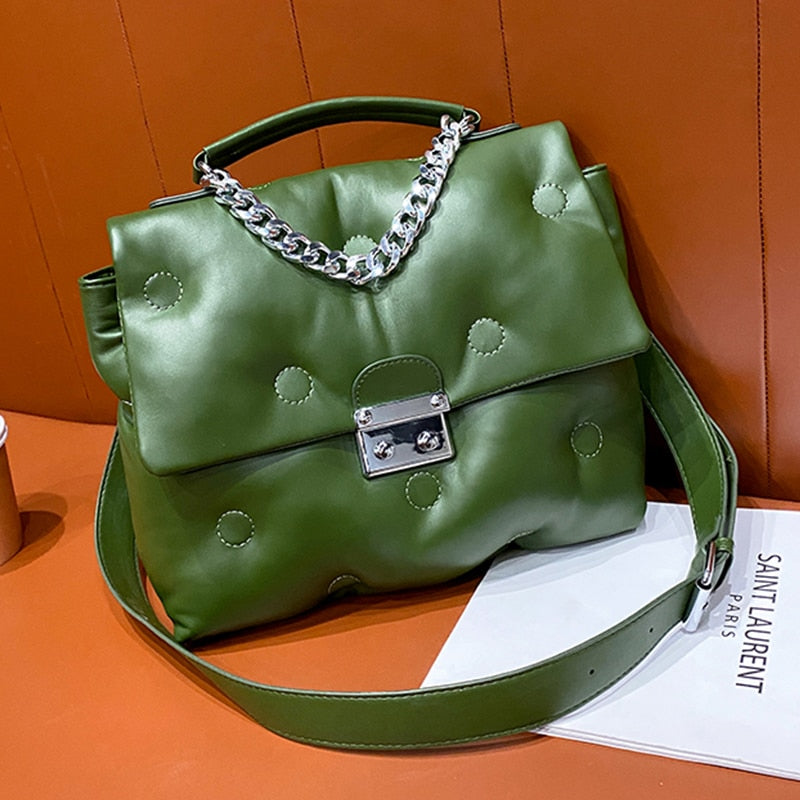 с доставкой Winter Retro Women's Shoulder padded quilted Bag luxury designer handbag Shopper Bags Space Pad Cotton Female