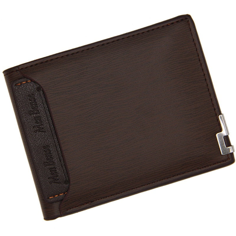 Retro Men's Wallet Business ID Card Holders Purse Small Leather Card Wallets Short Bifold Wallet for Men Slim Purses Male Wallet