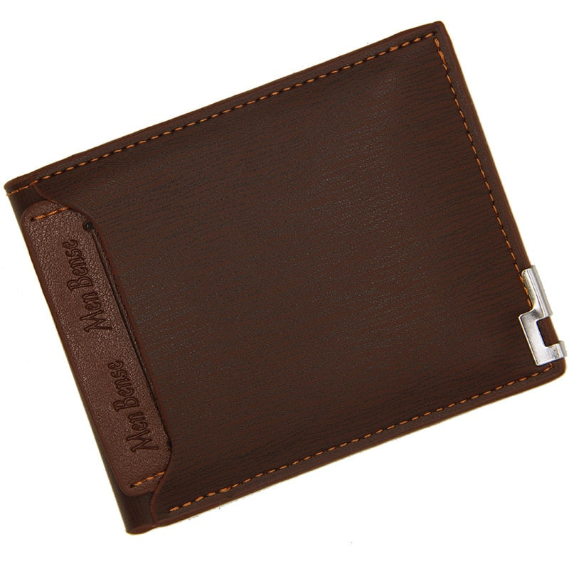 Retro Men's Wallet Business ID Card Holders Purse Small Leather Card Wallets Short Bifold Wallet for Men Slim Purses Male Wallet
