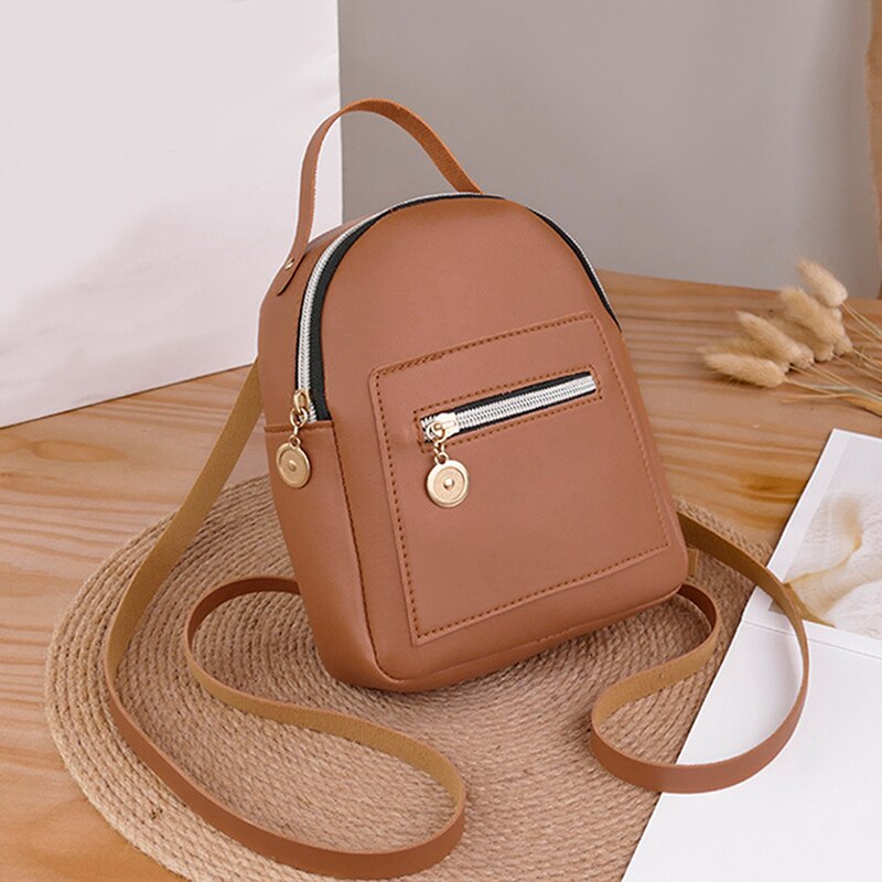 Brand Designer Fashion Women Backpack Mini Soft Touch Multi-Function Small Backpack Female Ladies Shoulder Bag Girl Purse Black