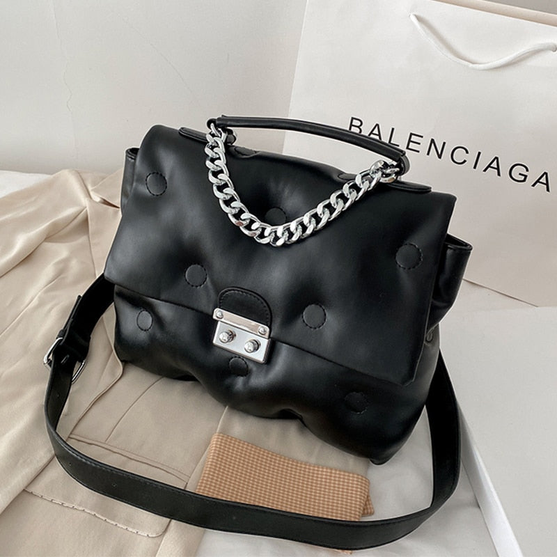 с доставкой Winter Retro Women's Shoulder padded quilted Bag luxury designer handbag Shopper Bags Space Pad Cotton Female