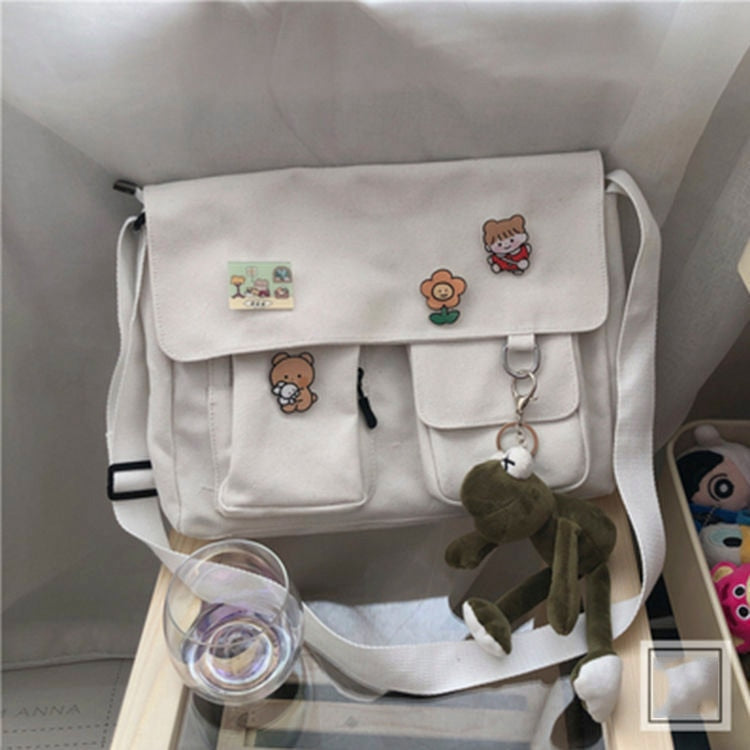Crossbody Women's Bag Messenger Casual Canvas Fashion Shoulder Ladies Pouch Women Sweet Printed Cute Pendant Diagonal Female Bag