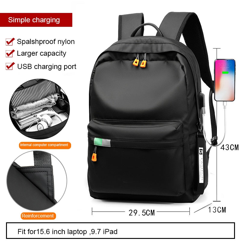 men's New Arrival 14 15 16 inch Male Mochila for Men Fashion Trend School College Casual Bag Simple Travel Student Backpacks