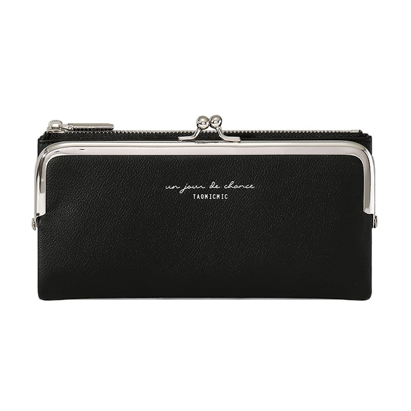 Comfortable Contracted Style Long Wallets For Women Soft PU Leather Coin Purses Ladies Sweet Design Card Holder Purses Cartera