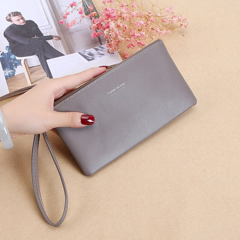 New Zipper Ladies Long Wallet Coin Purse Wallet PU Fashion Clutch Bag Large Capacity Ladies Wallet