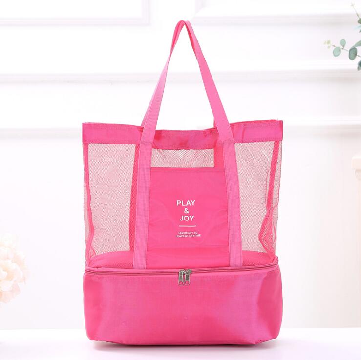 High Capacity Women Mesh Transparent Bag Double-layer Heat Preservation Large Picnic Beach Bags