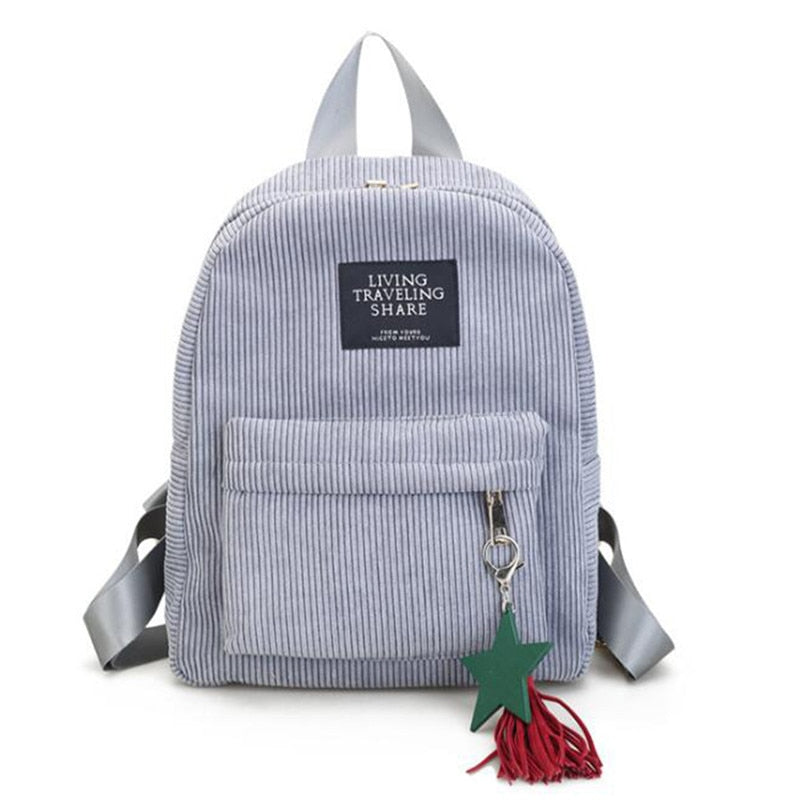 Women Mini Corduroy Backpack Female Eco Simple Canvas Backpacks Ladies Elegant Small Travel Bags Backpack For Teenage Girls
