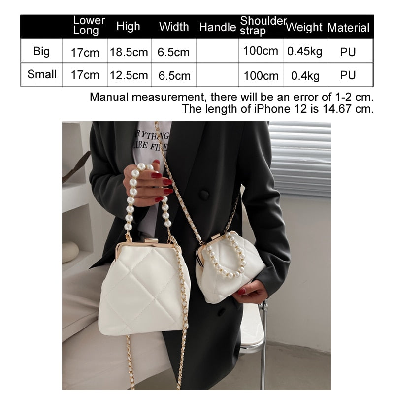 Women's Party Clutch Wedding Crossbody Bag Totes Stylish Pearl Clip Bag Evening Handbags Shoulder Bags Summer Beach Bag