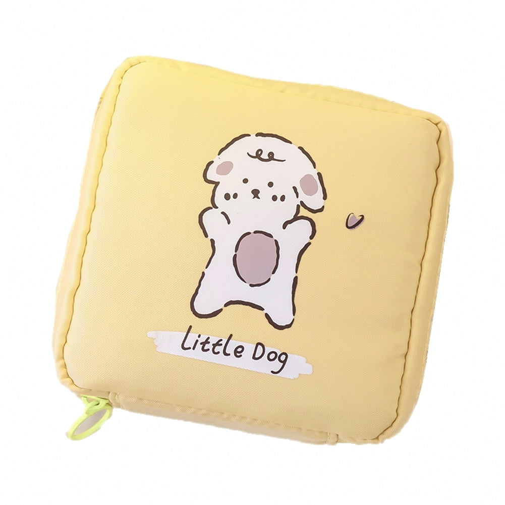 Cartoon Portable Large Capacity Cute Sanitary Napkin Storage Bag Female Student Cosmetic Bag Women