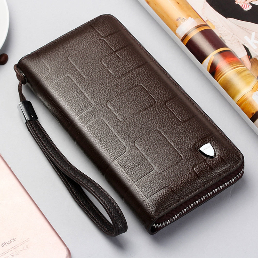 New Fashion Men's Wallet High Quality Genuine Leather Card Holder Designer Purse Mens Card Wallets Big Capacity Cardholder Bag