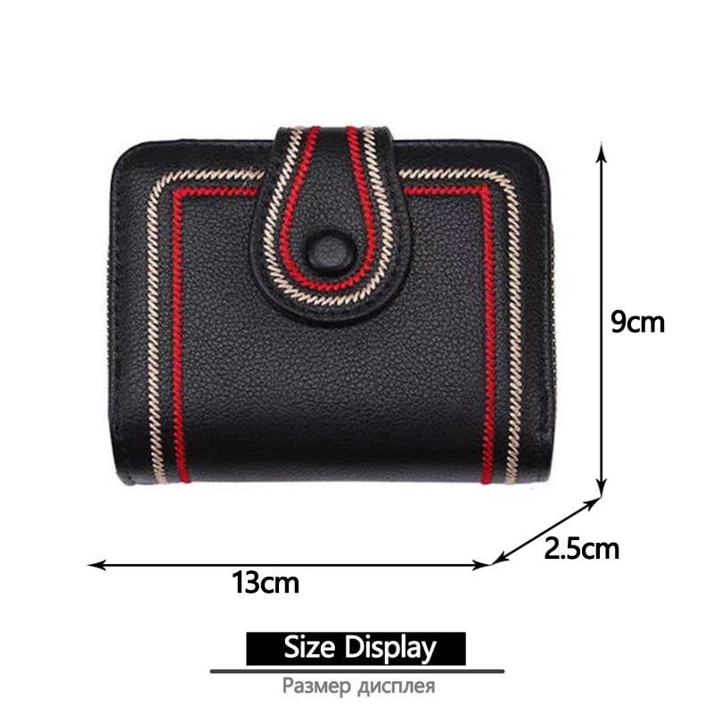 Women Wallet Small Cute Short PU Leather Wallets Female Zipper Purses Clutch Coin Purse Girl Bank Cardholder for Card Case