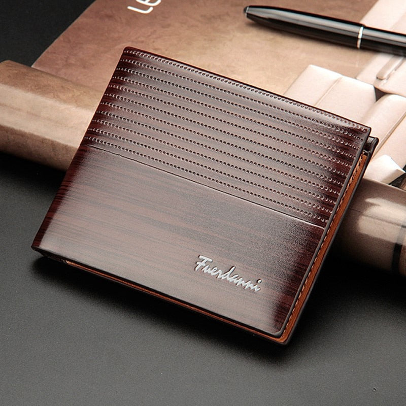 Classic Men Business Purse PU Leather Solid Slim Wallet Bifold Short Credit Card Holders Coin Purses Classic Men Wallets