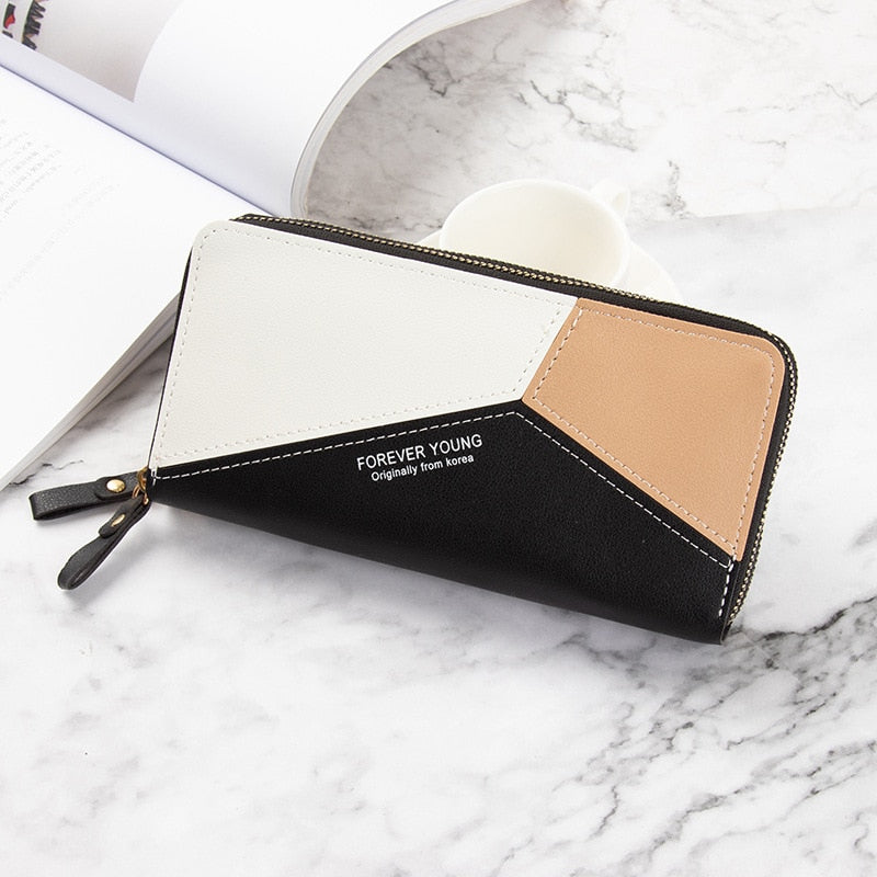 Women's wallet New Phone Purses Big Female Purse Leather Brand Retro Ladies Long Woman Wallets Card Clutch Double Zipper