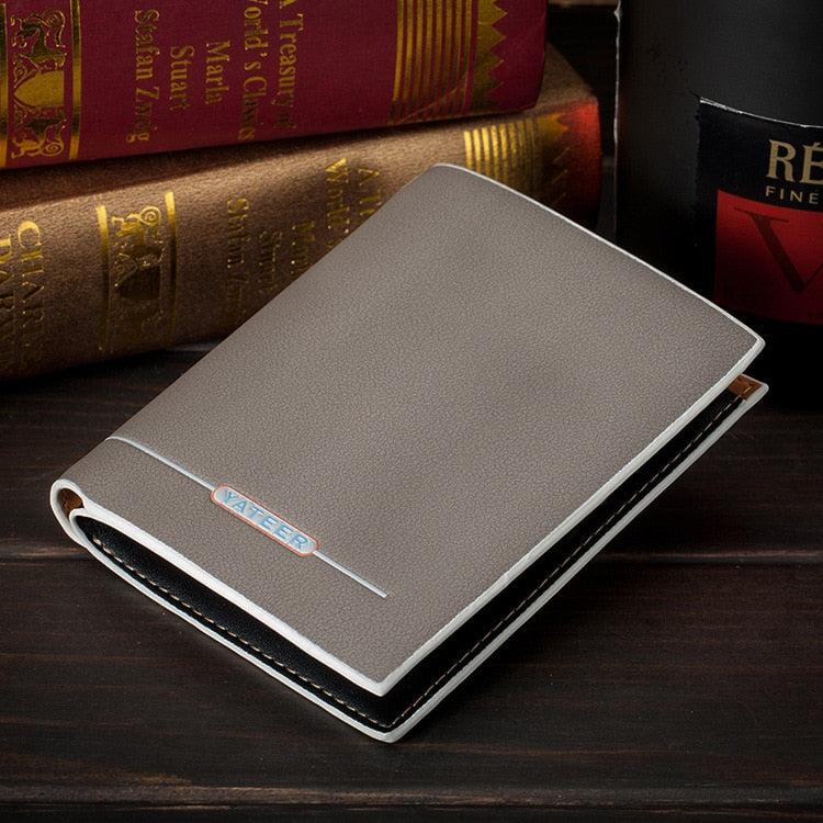 Retro Men's Wallet Business ID Card Holders Purse Small Leather Card Wallets Short Bifold Wallet for Men Slim Purses Male Wallet