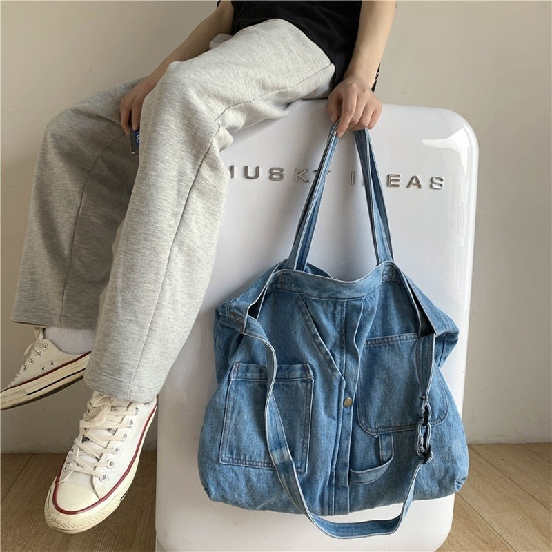 Denim Shoulder Hand Bag for Woman Shoulder Bag Crossbody Casual Jeans Bags Women Handbags Denim Bag