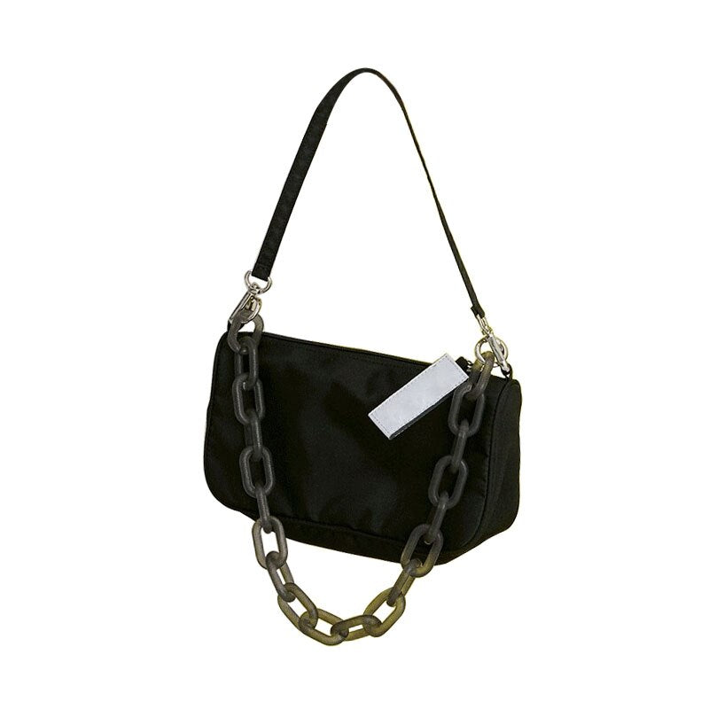 Shoulder Bags Solid Chain Fashion Women Handbags Baguette Crossbody Bag Zipper Female All-match Underarm Simple Elegant Leisure