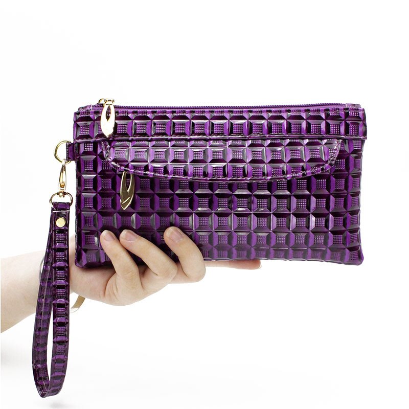 Red Black Leather Clutch Purse Women's Wallets Fallow Long Ladies Double Zipper Wallet Clutch Bag Party Design Crocodile Purses