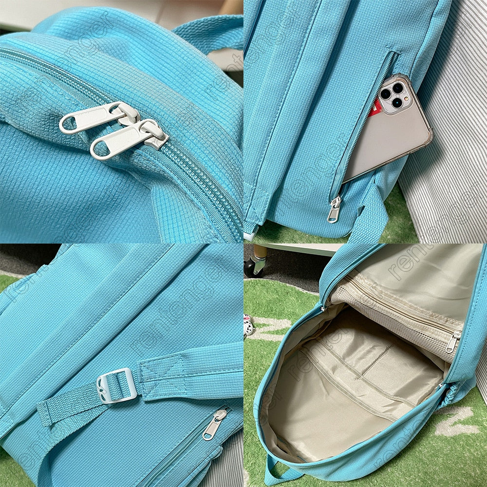 Female Kawaii College Bag Cotton Fabric Student Women Backpacks Cool Teenage Girl School Bag Cute Ladies Fashion Backpack Trendy