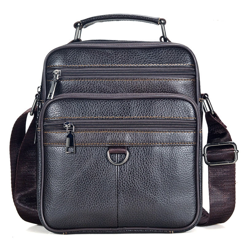Men Genuine Leather Handbags Male High Quality Cowhide Leather Messenger Bags Men's Ipad Business Bag Middle Size Briefcase Tote