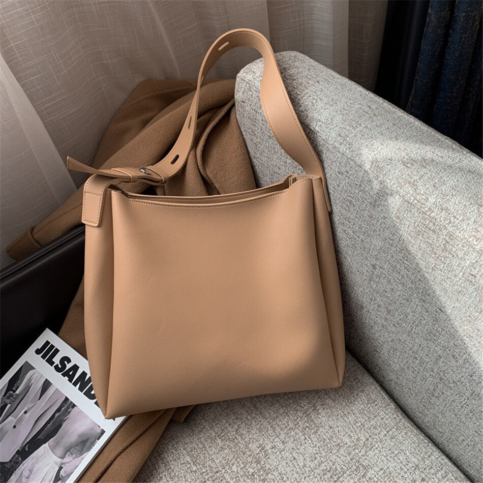 2 Sets Casual Tote Bags Pu Leather Shoulder Bags for Women Trending Female Daily Bag Designer Luxury Lady Underarm Bag Brand Sac