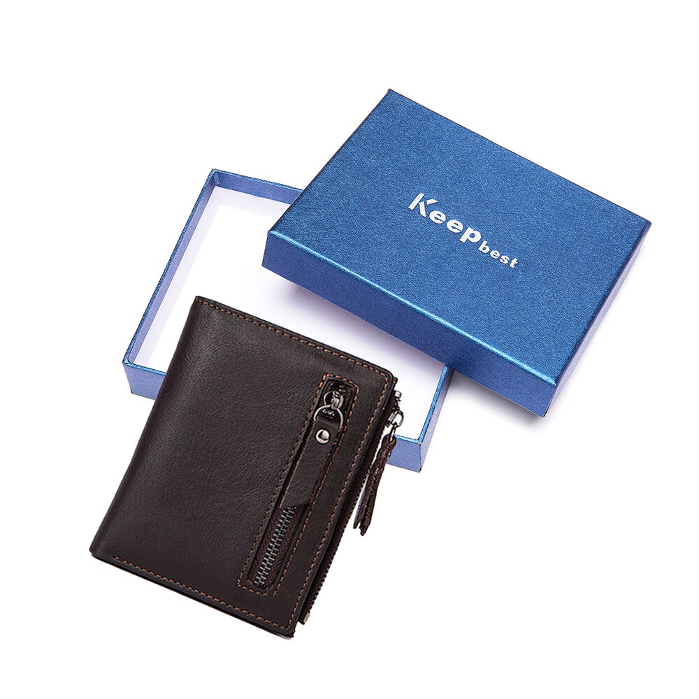 MVA Men Wallets Genuine Leather Wallets for Credit Card Holder Zip Small Wallet Man Leather Wallet Short Slim Coin Purse Men 604