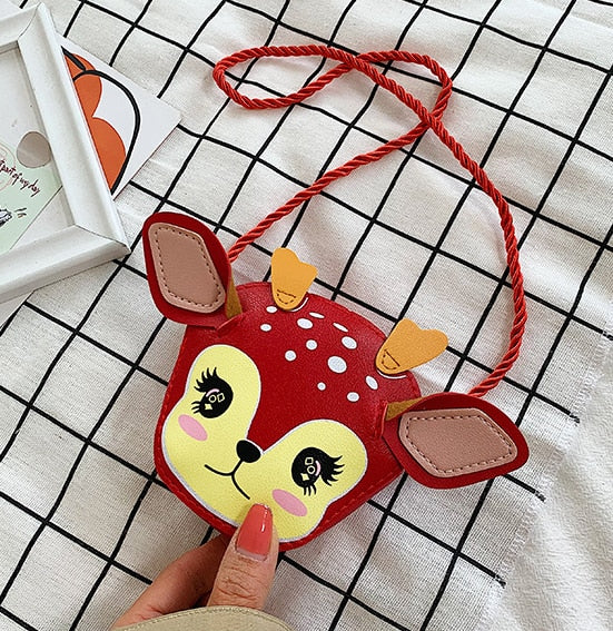 Lovely Children's PU Leather Red Messenger Bag Cute Girls Cartoon Shoulder Bags Princess Accessories Mini Coin Purse Handbags