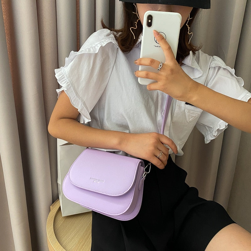 Simple Trend Crossbody Bags for Women Solid Wild Flap Shoulder Bag Lady Designer Small Women's Handbags and Purses New Fashion