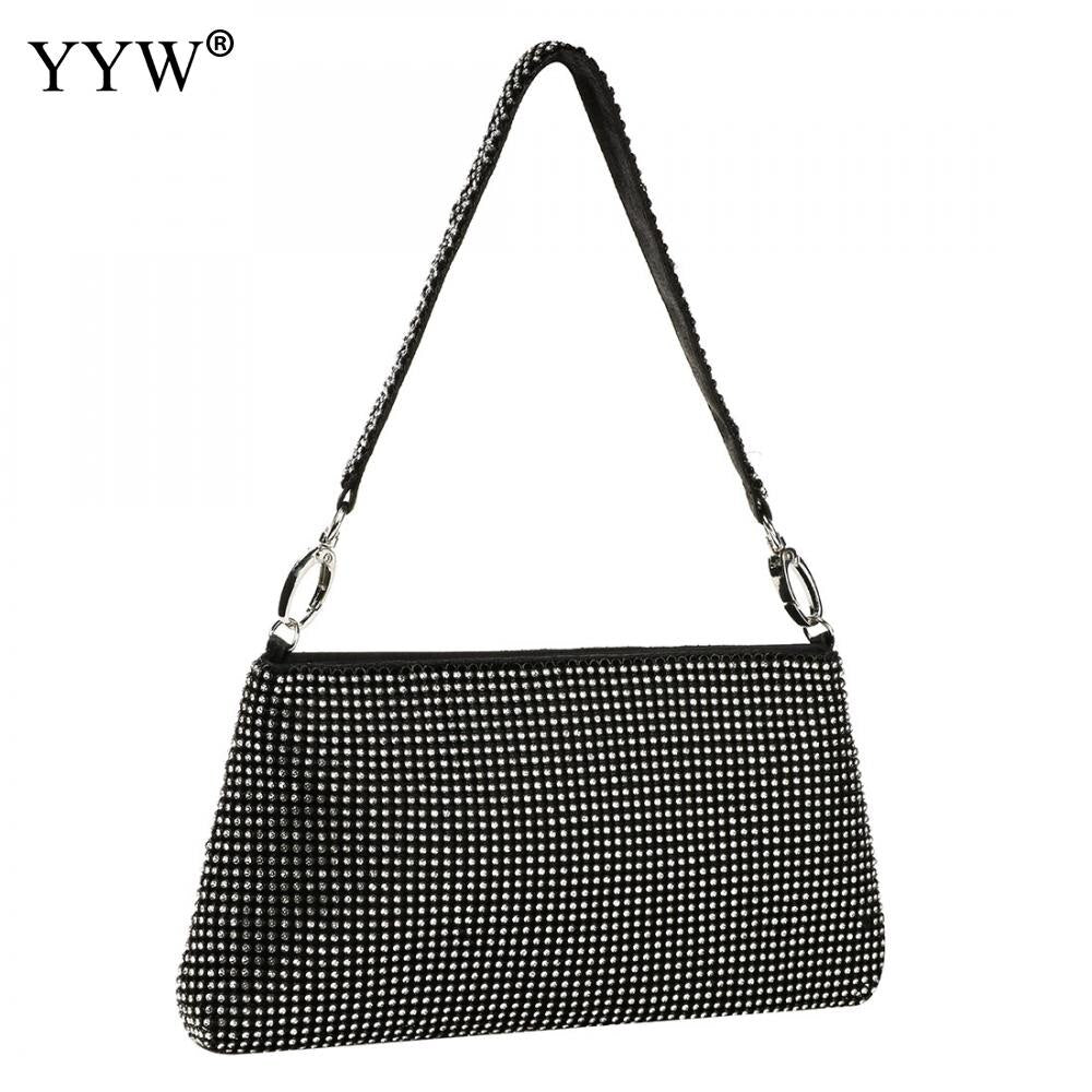 New Rhinestone Underarm Bag Fashionable Versatile Compact And Portable European Style For Woman Daily Wear Or Matching