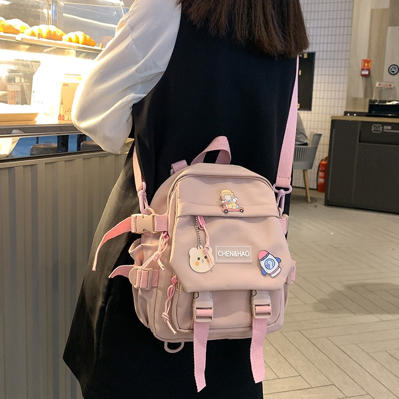 Small women's backpack girls school bag waterproof nylon fashion Japanese casual young girl's bag Female mini