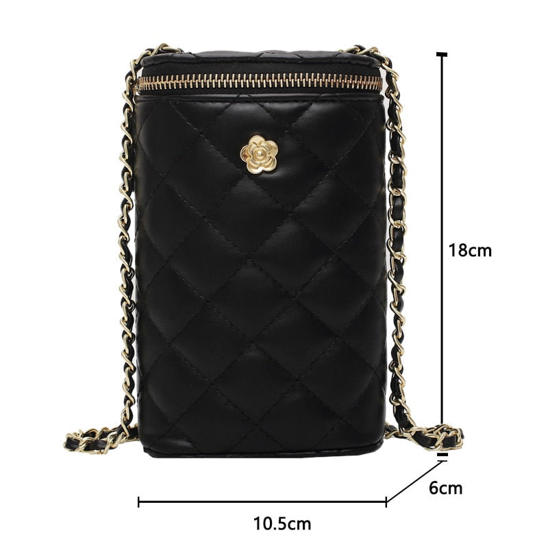 с доставкой Luxury Quilted PU Leather Crossbody Bags Women Cute Shoulder Tote Female Lady Elegant Branded Chain Purses
