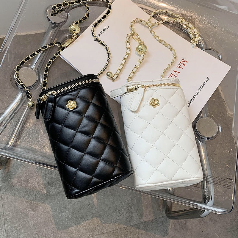 с доставкой Luxury Quilted PU Leather Crossbody Bags Women Cute Shoulder Tote Female Lady Elegant Branded Chain Purses