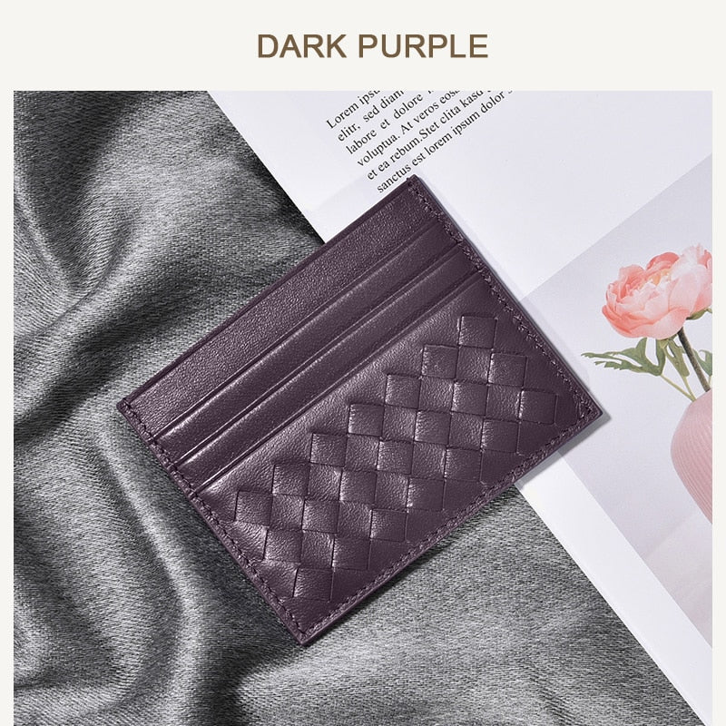 100% Leather Credit Card Men's Ultra-Thin Brand Business Card Multiple Card Slots Anti-Degaussing Simple fashion Women Card bag