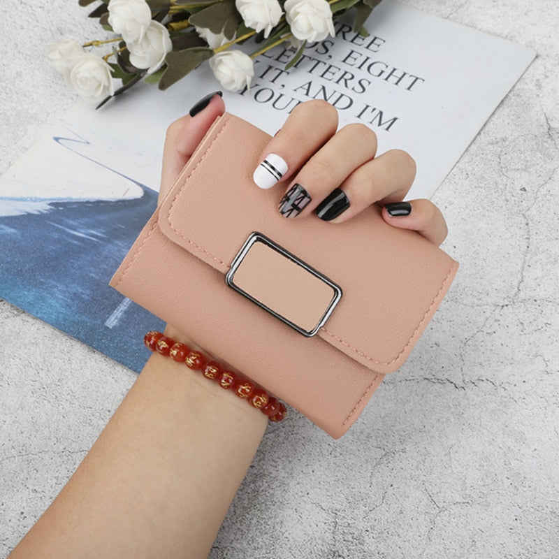 Fashionable New Women Long Wallets Pure Color Wool Ball Bow Clutch Bag Women's Long Bag Card Bag Coin Purse