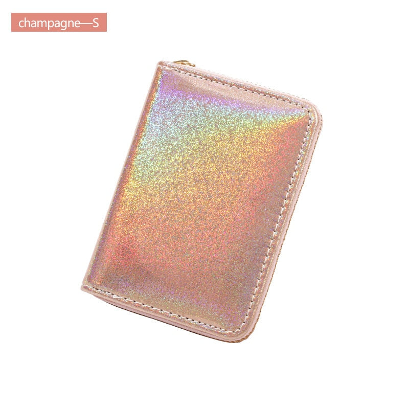 ~~BIG SALE ~~Holographic Leather Wallets Laser Organizer Ladies Wallet Women Handbag Long purses Girl Purse Card Id Holders