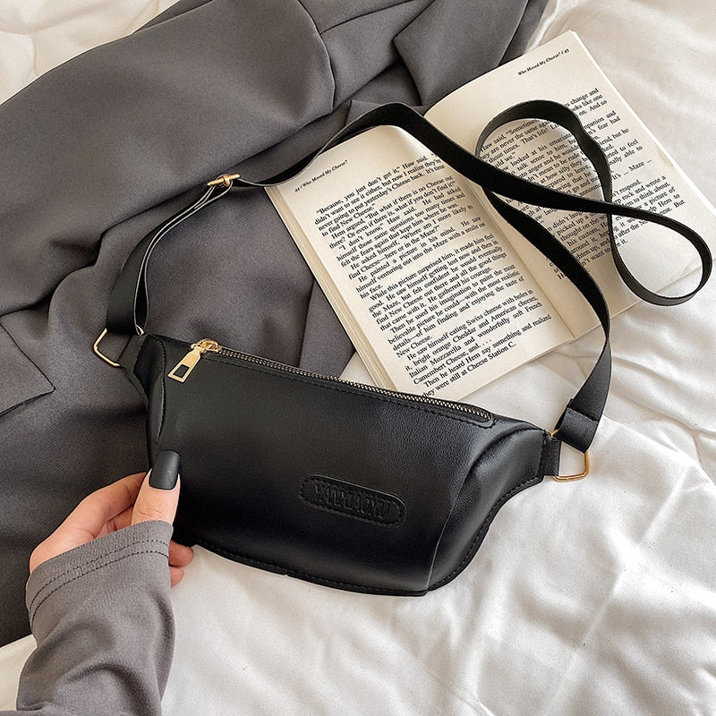 Fashion Women Solid Color Crossbody Bag Casual Ladies PU Leather Fanny Packs Small Purse Vintage Pure Color Leather Bag