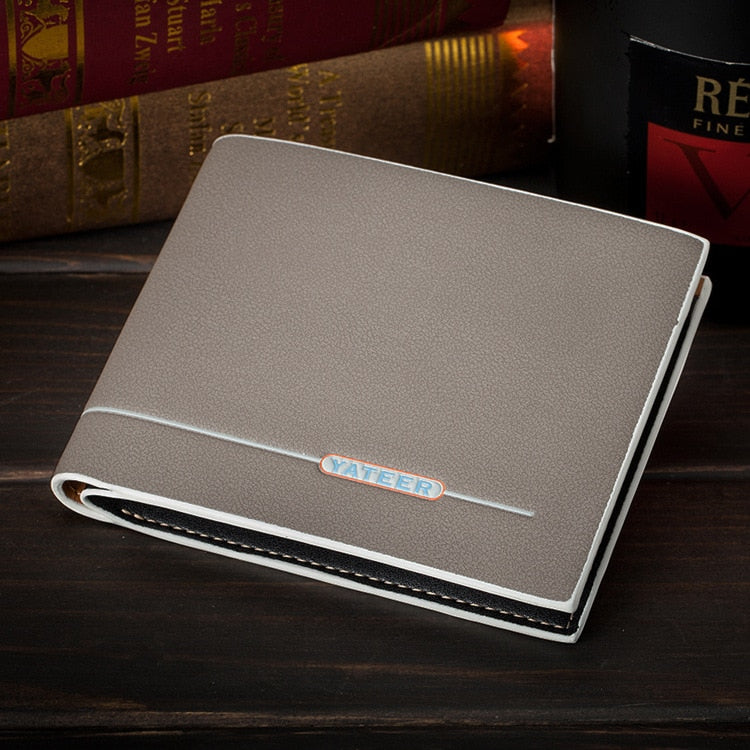 Retro Men's Wallet Business ID Card Holders Purse Small Leather Card Wallets Short Bifold Wallet for Men Slim Purses Male Wallet
