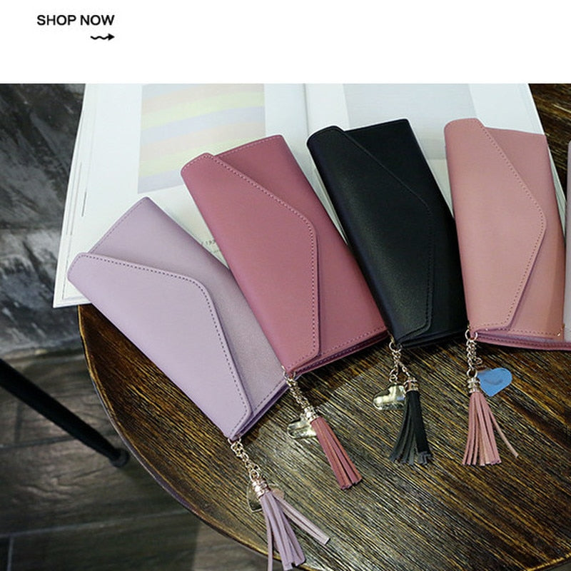 Long Tassel Wallet Women Purses Fashion Coin Purse Card Holder Wallets Female High Quality Clutch Money Bag PU Leather Wallet