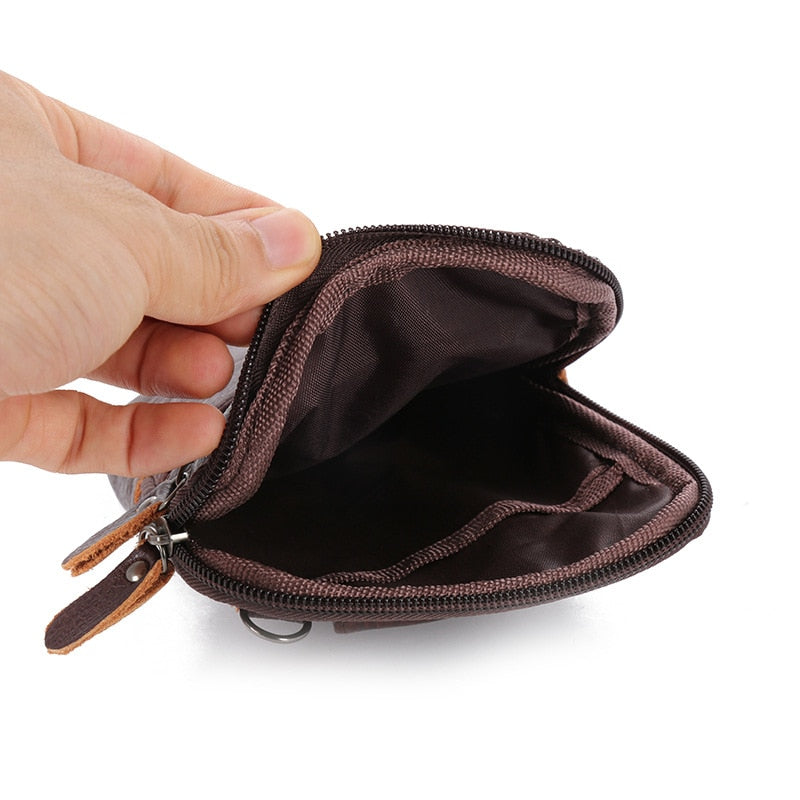 1 PCS Men's leather mobile phone bag messenger bag chest bag wallet multifunctional mobile phone bag coin purse messenger bag