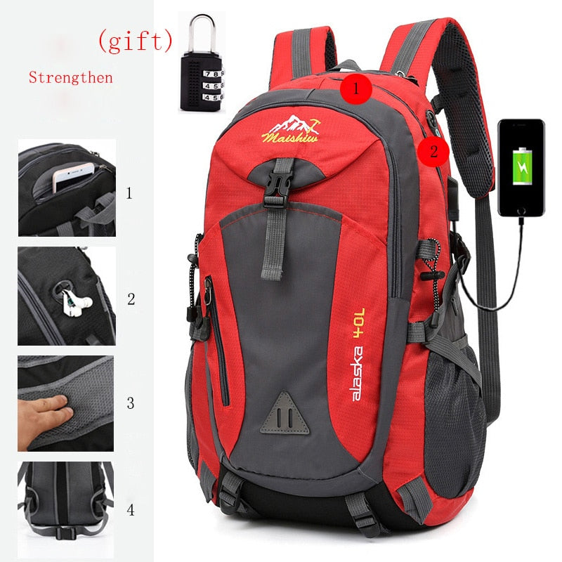 Anti-theft Mountaineering Waterproof Backpack Men Riding Sport Bags Outdoor Camping Travel Backpacks Climbing Hiking Bag For Men