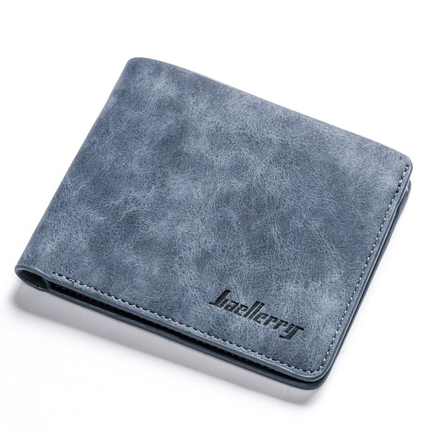 High quality men's retro matte PU leather men Wallets Wholesale short leather wallets card holders purse for men